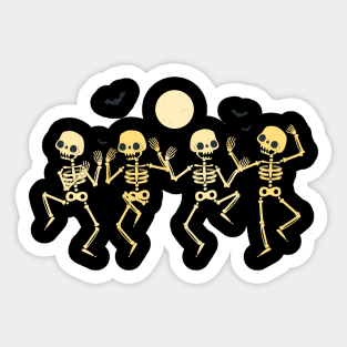 Halloween Party Dancing Skeleton Sticker